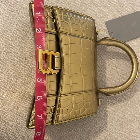 Balenciaga Hourglass Top Handle Bag Crocodile Embossed Leather XS Missing Strap. - Picture 2 of 15